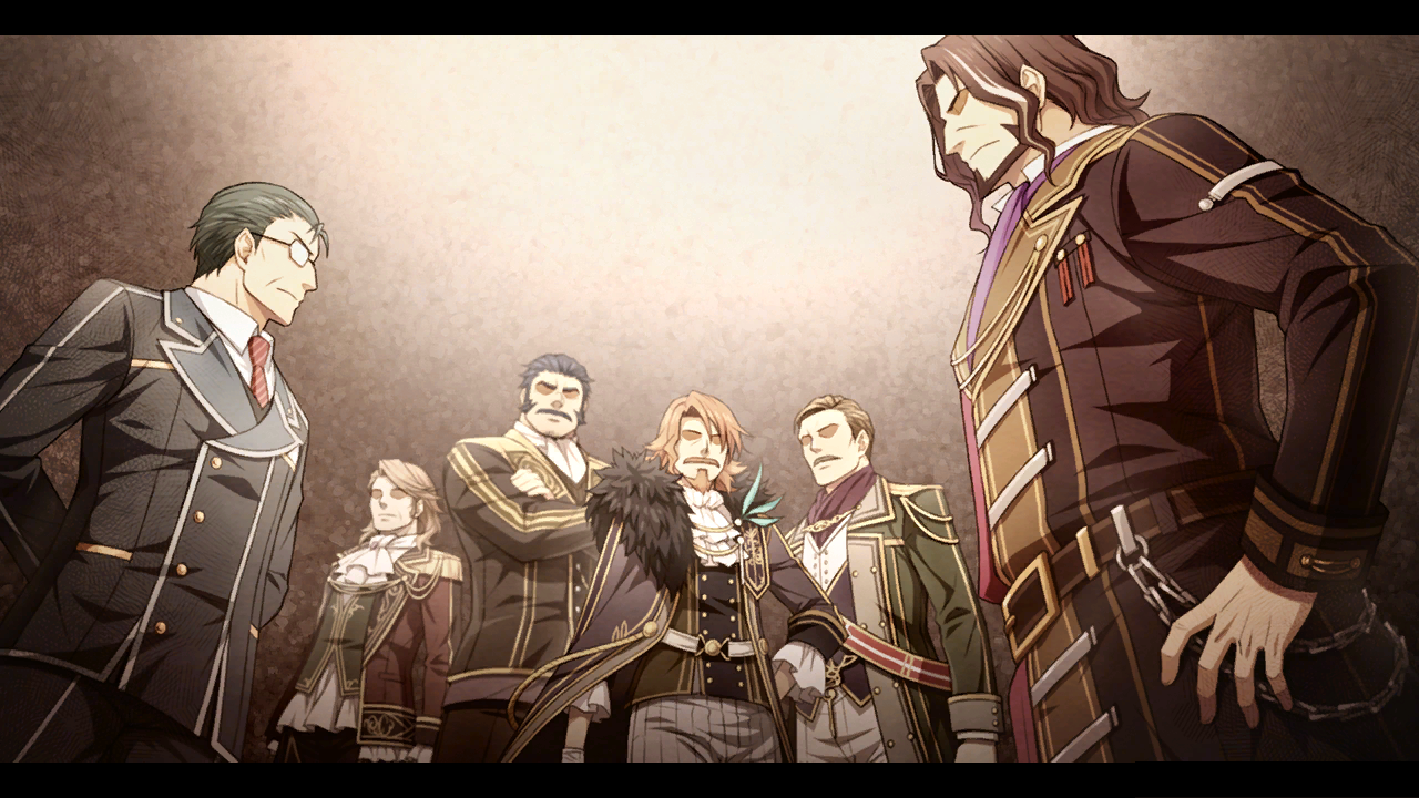 Marquis Hyarms was originally planned to appear in person in 영웅전설 섬의 궤적, but due to time constraints for the developers the scene was scrapped and replaced with a visual