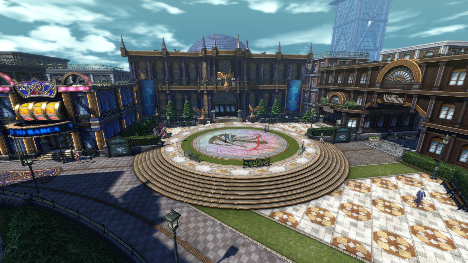 Wide shot of Entertainment District