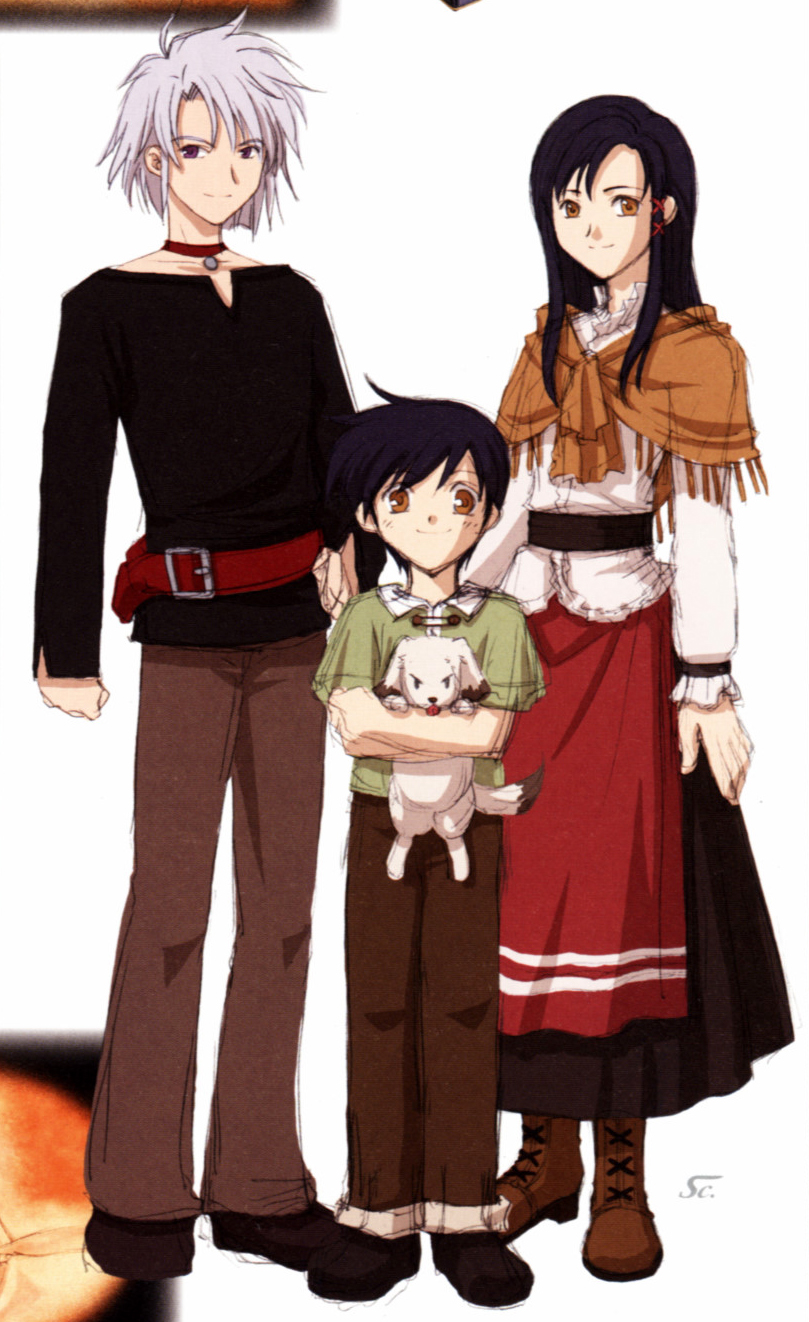 Concept art of Joshua, Loewe and Karin