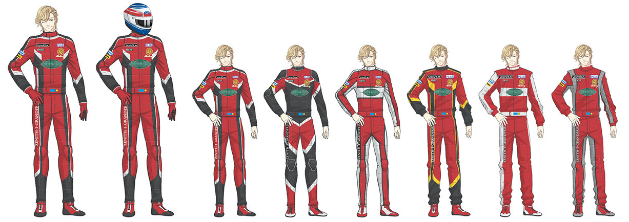 Maxim racing outfit concept art