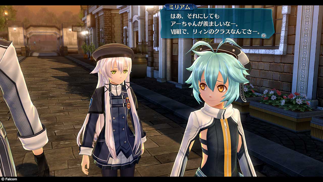 Promotional screenshot of Millium walking alongside Altina Orion, with Rean Schwarzer's sleeve included