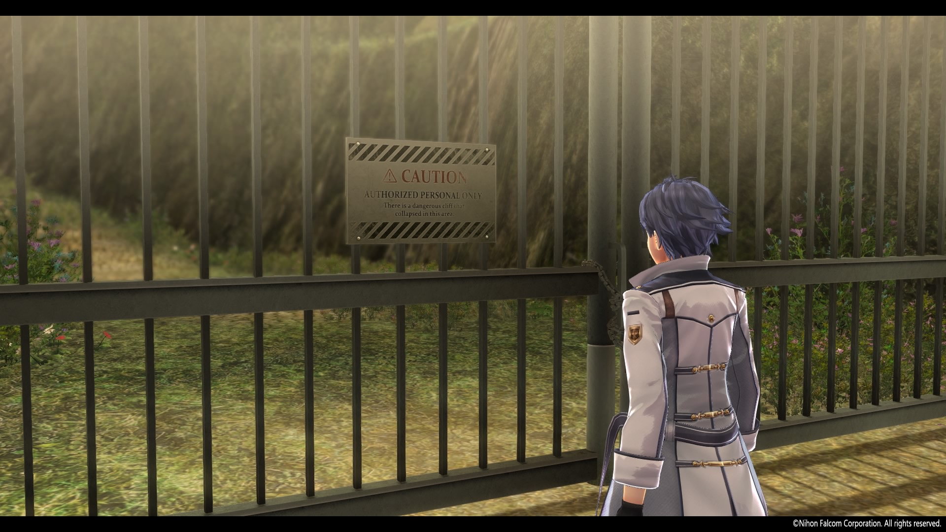 Rean Schwarzer near the gate that blocks off Hamel