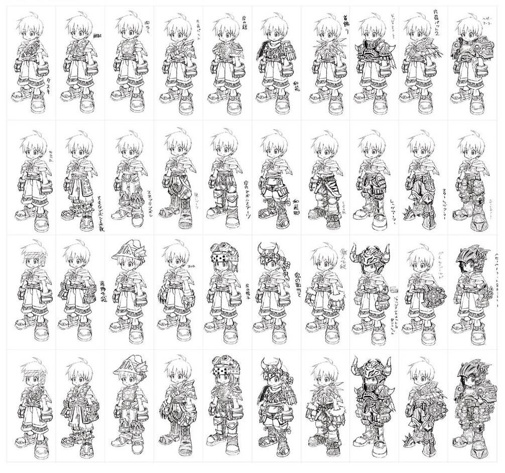 Nayuta's armors concept art