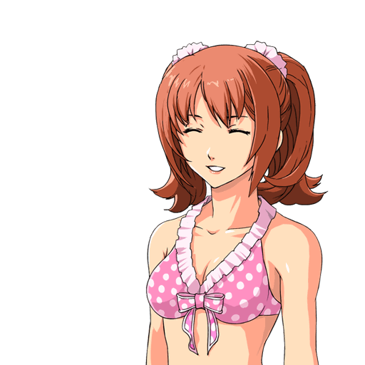 Fran's swimsuit bust shot