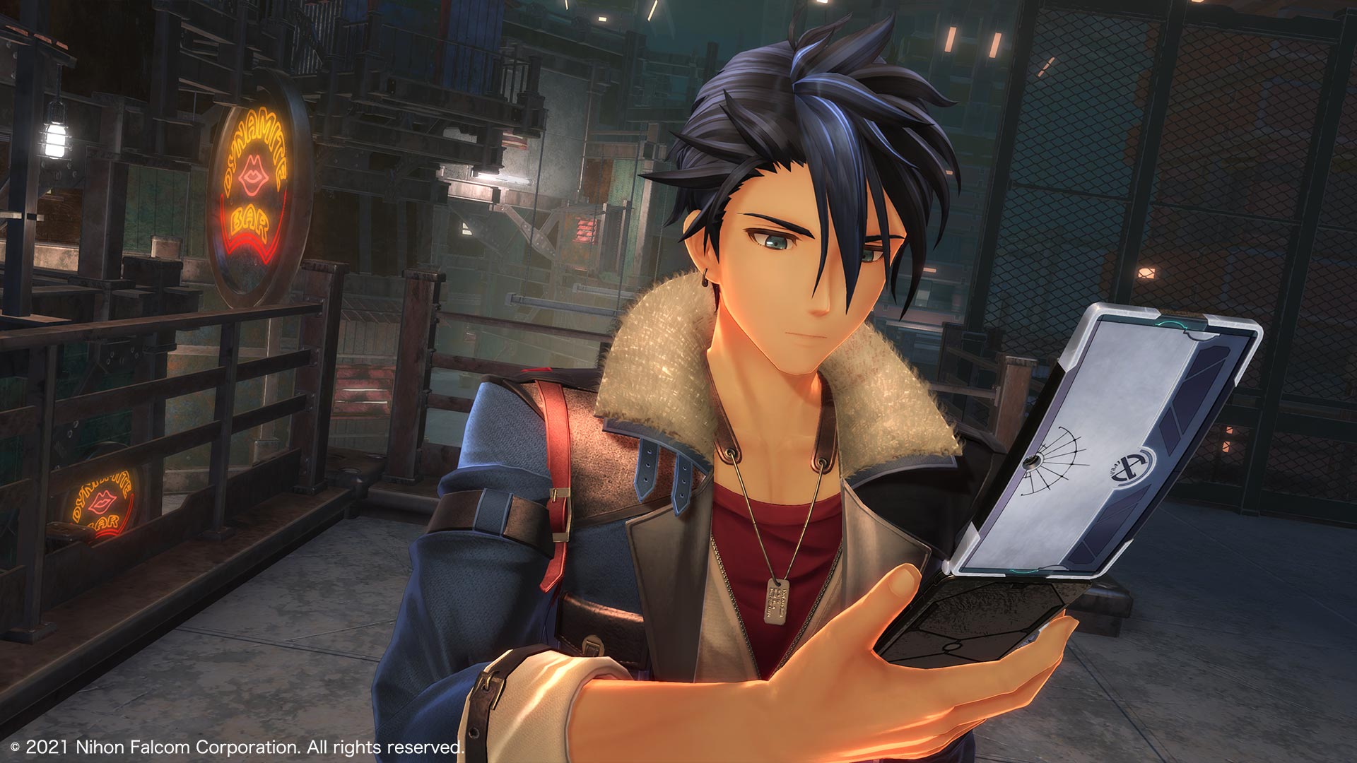 Promotional screenshot of Van Arkride holding his Xipha