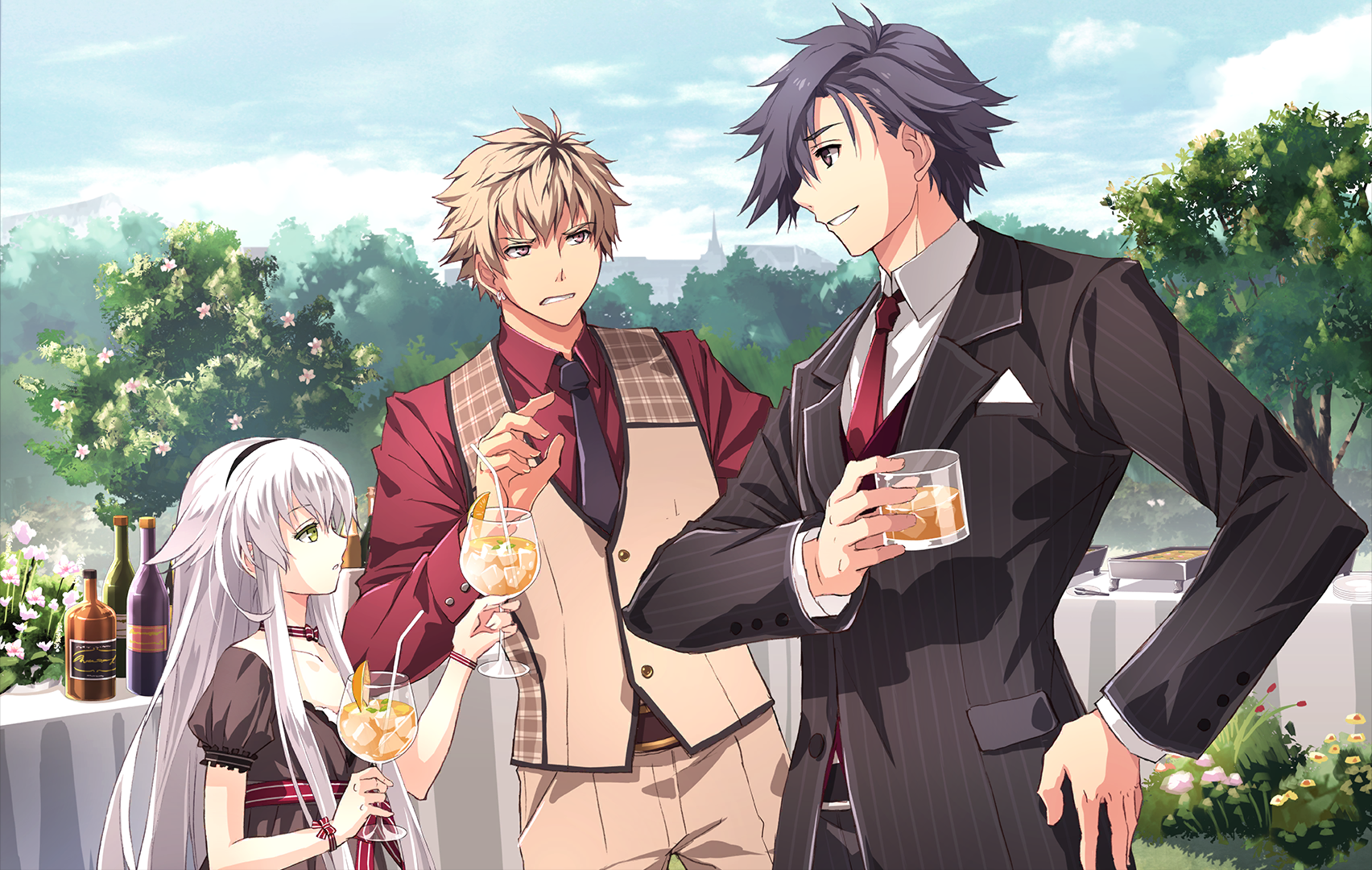 Altina giving Ash juice while Rean harrasses him (Ending visual)