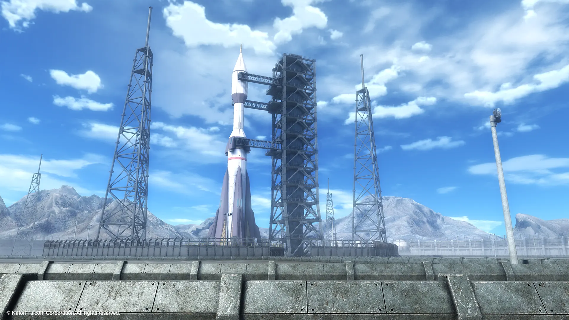 Promotional screenshot of Zeque Space Base in the Kunlun Mountain Range