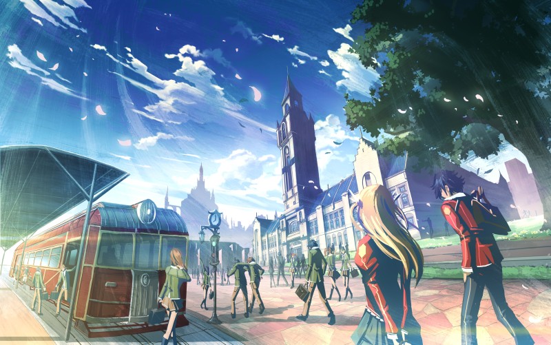 Alisa walking to Thors with Rean