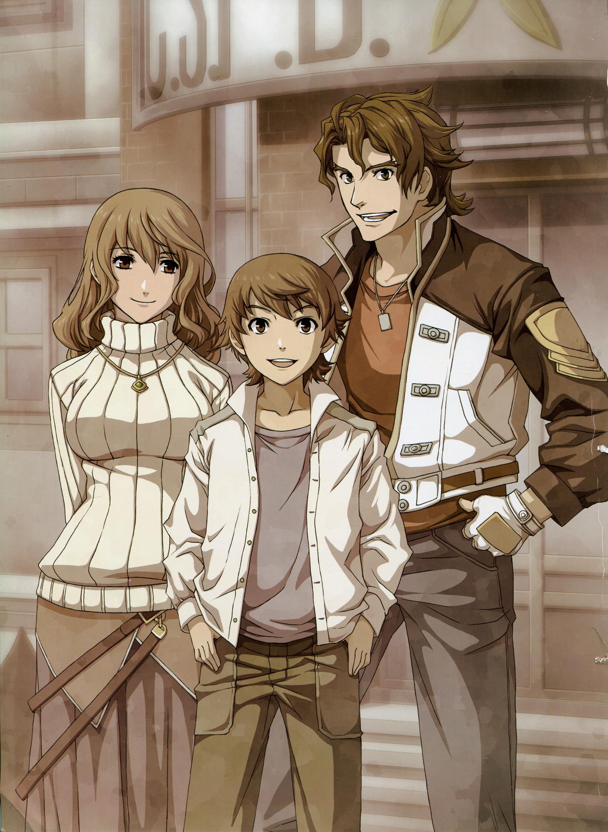 A photograph of Cecile with Lloyd and Guy