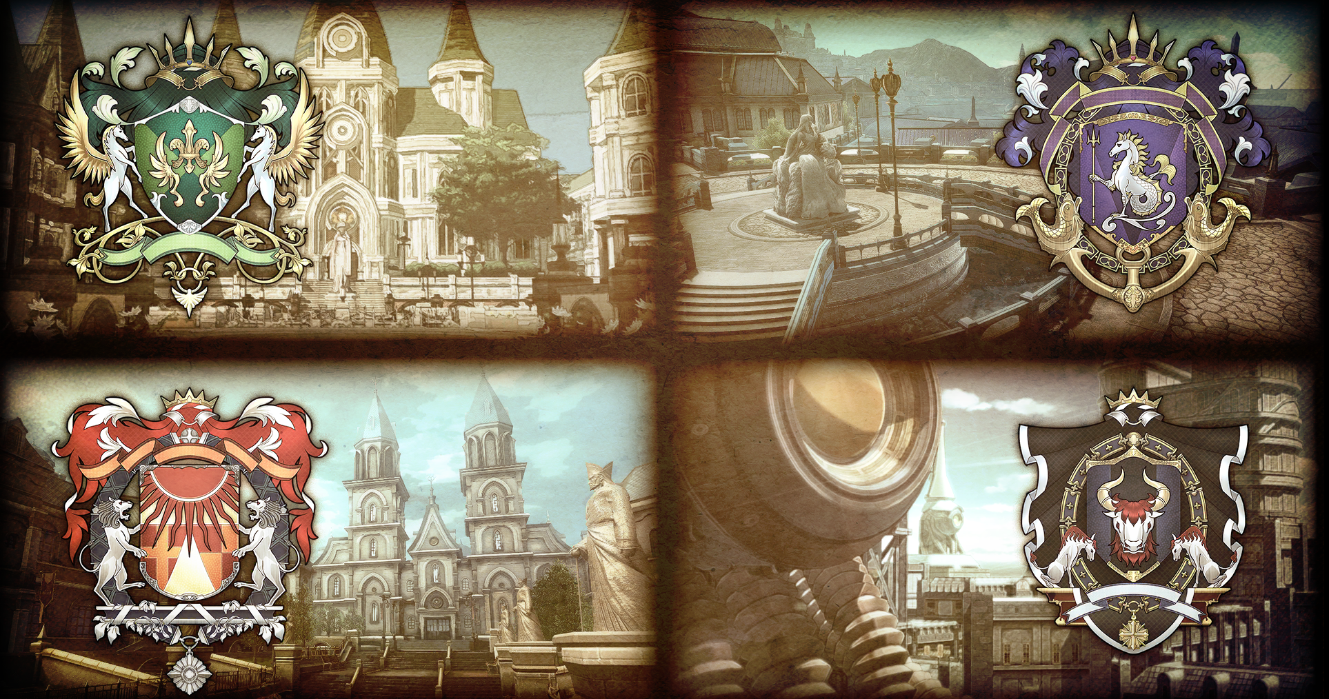 The capital cities of each Great House; Bareahard, Ordis, Saint-Arkh and Roer.