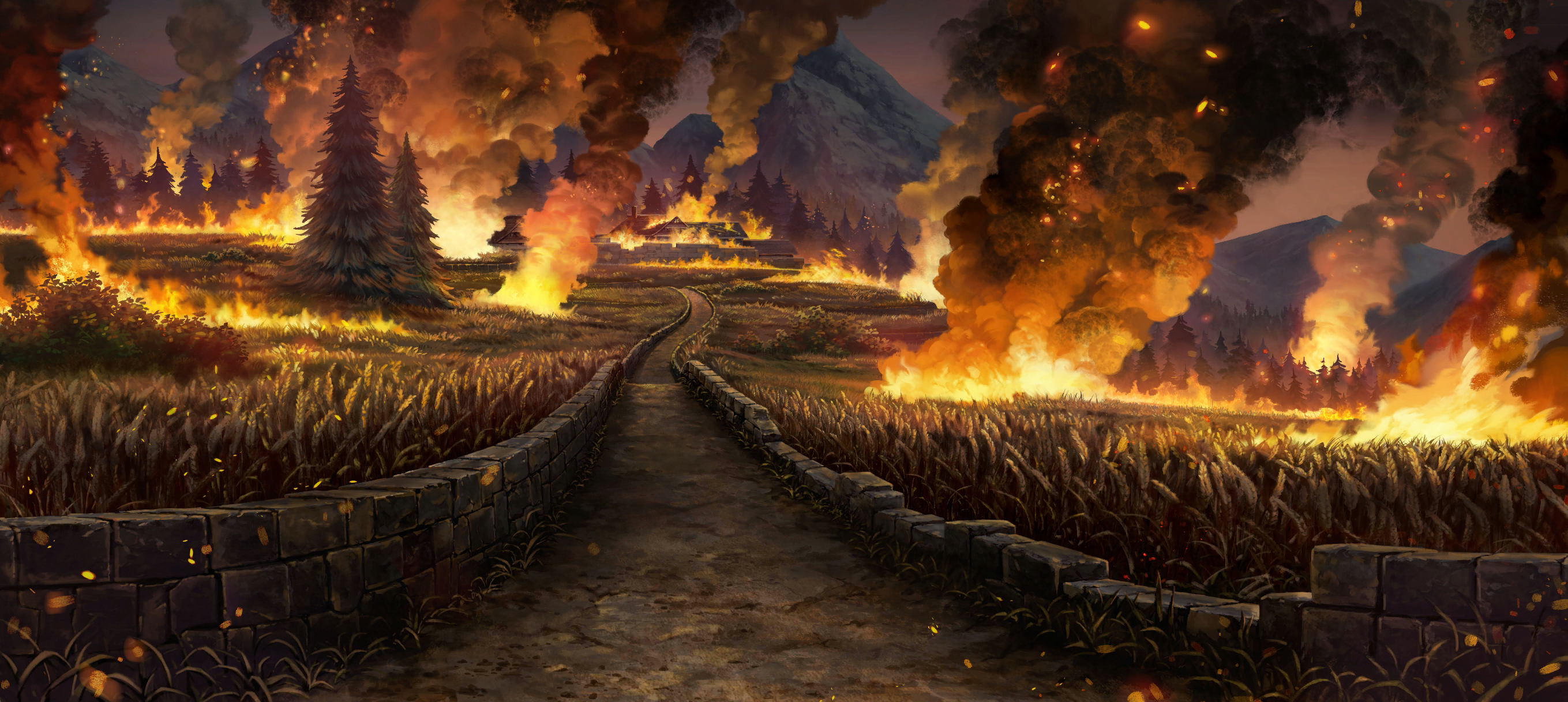 Misusk Village on fire