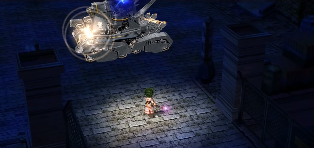Kevin wielding the Chronos Rod to stop the Orgueille