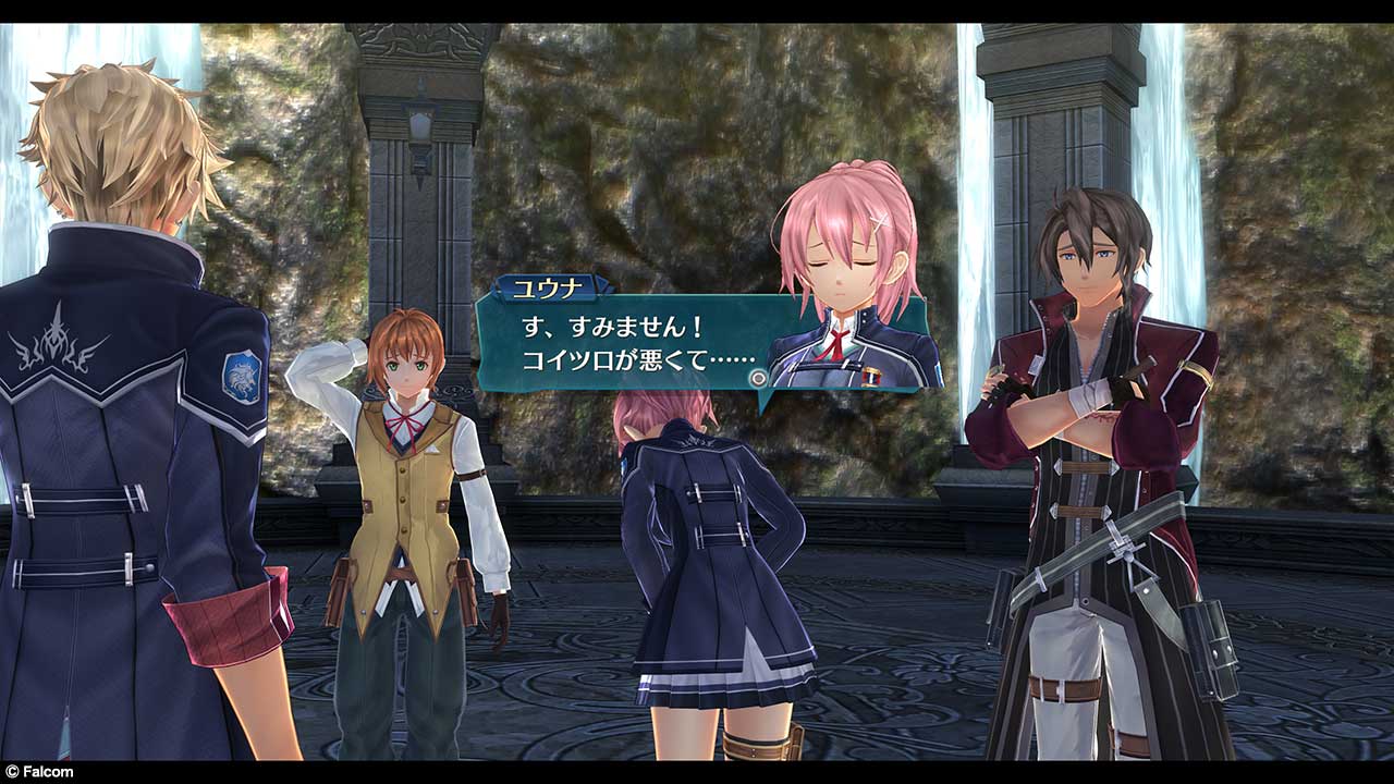 Promotional screenshot of Elliot with Gaius Worzel, Juna Crawford and Ash Carbide