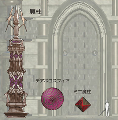 Diabolos pillar, sphere and cube concept art